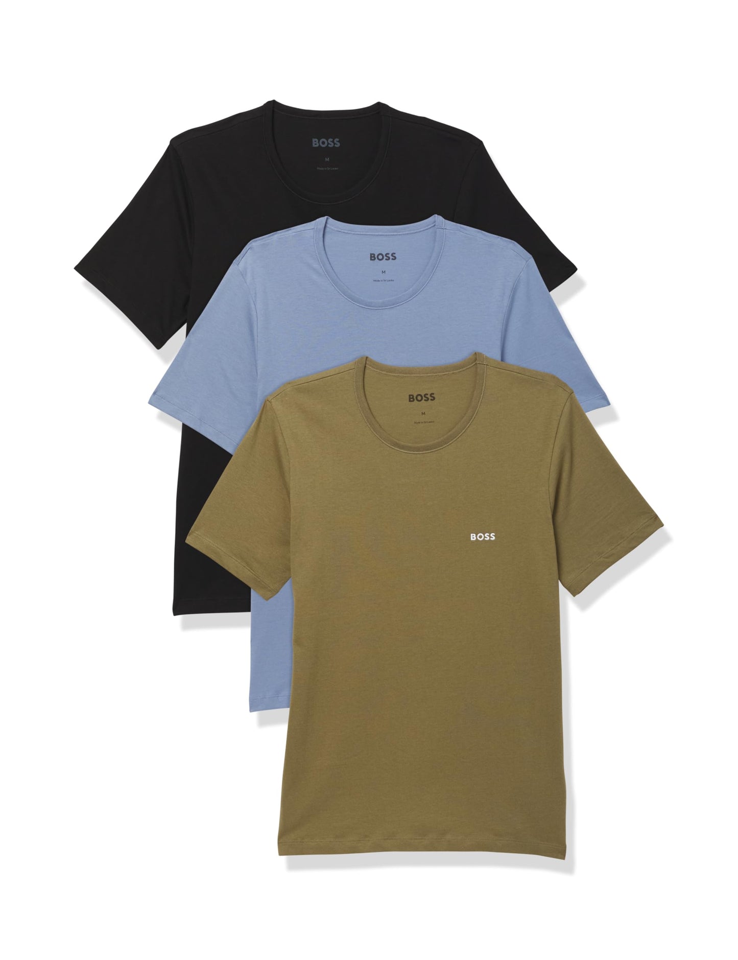 HOTBOSS Men's Logo Embroidered Cotton Tee 3 Pack