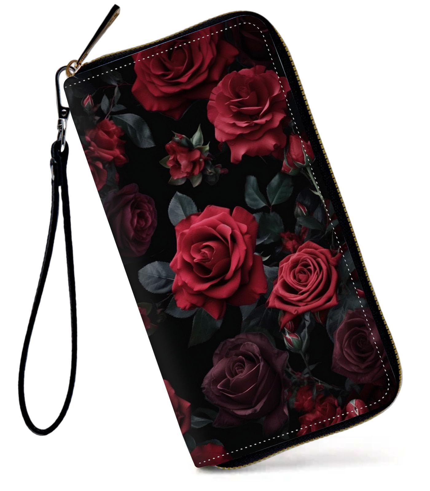 HOTWomens Wallet, Large Capacity RFID Blocking PU Leather Wristlet Wallets for Women Ladies Men Credit Card Holder Zipper Wallet Phone Holder Clutch Travel Purse, Art Moon Starry Night