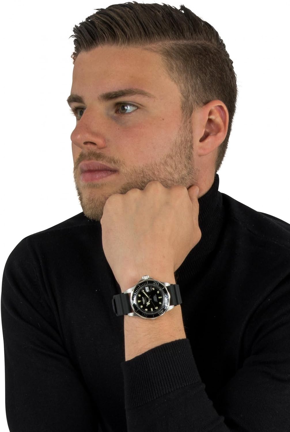 HOTInvicta Men's Pro Diver Automatic Watch with Polyurethane Strap, Black (Model: 9110)
