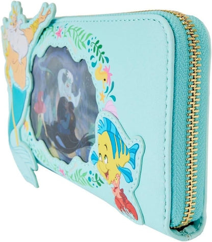 HOTLoungefly Disney The Little Mermaid Ariel Princess Lenticular Zip Around Wallet