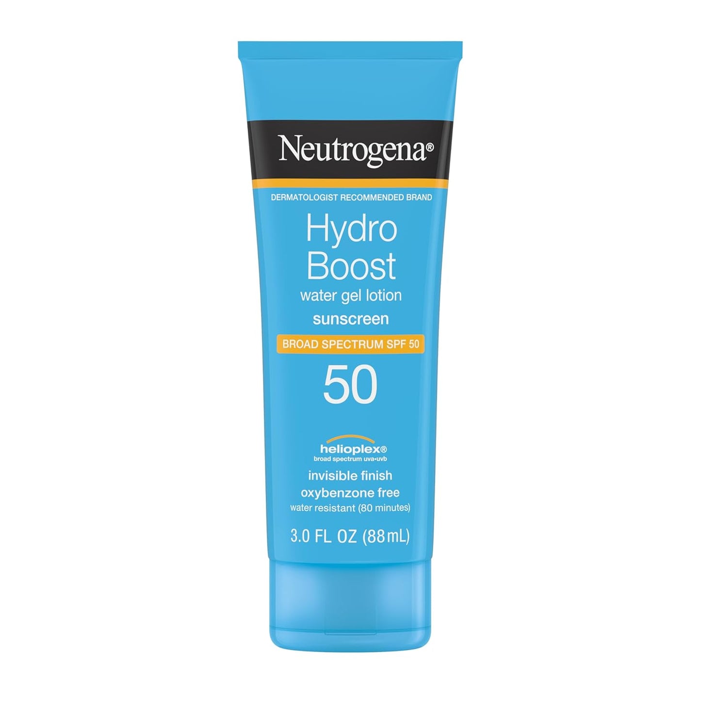 HOTNeutrogena Hydro Boost Water Gel Sunscreen SPF 50, Oil‑Free Hydrating & Water‑Resistant Face & Body Sunscreen Lotion, Non‑Greasy, Broad Spectrum, Lightweight Moisturizer, 3 fl oz