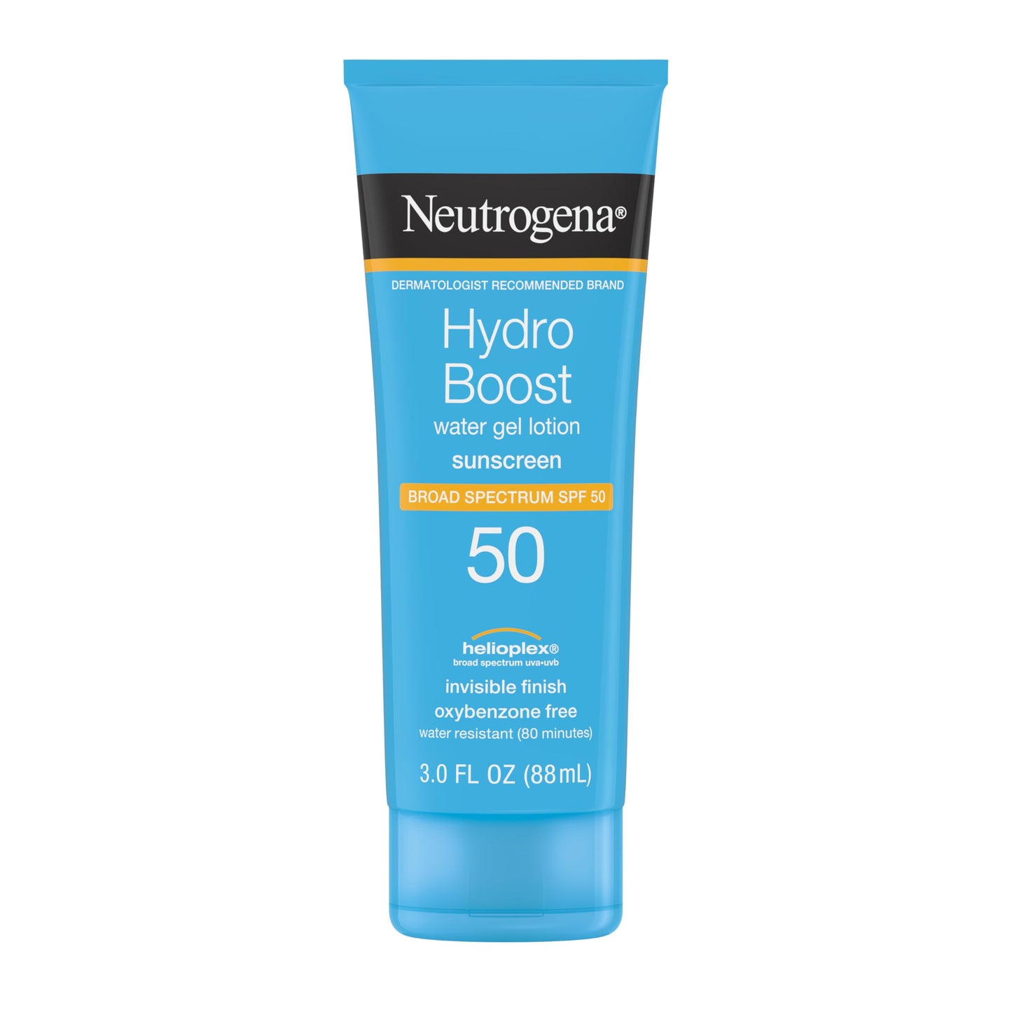 HOTNeutrogena Hydro Boost Water Gel Sunscreen SPF 50, Oil‑Free Hydrating & Water‑Resistant Face & Body Sunscreen Lotion, Non‑Greasy, Broad Spectrum, Lightweight Moisturizer, 3 fl oz