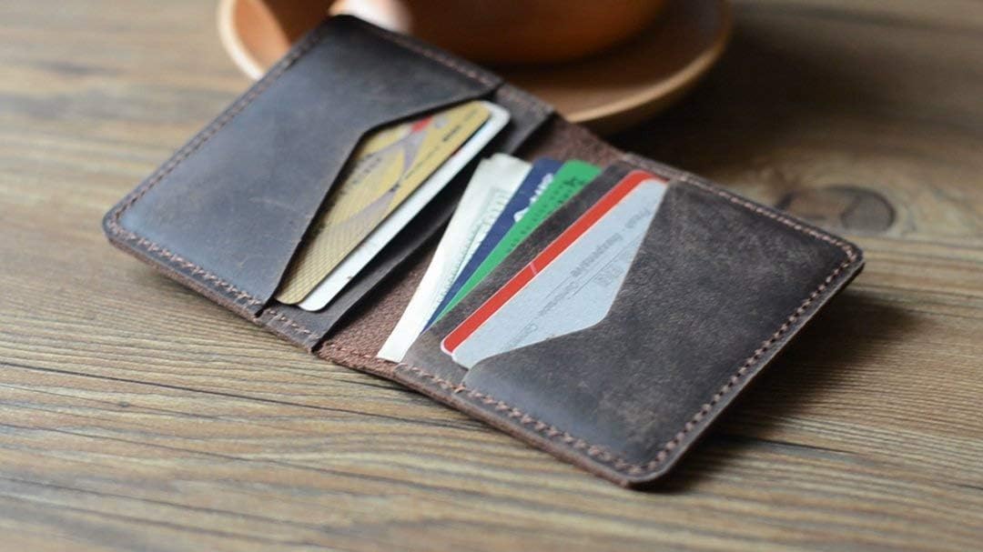 HOTPersonalized handmade Minimalist Leather Wallet Bifold Wallet Distressed Leather Slim Bifold Wallet Father's Day Gift wedding gift Mother's Day