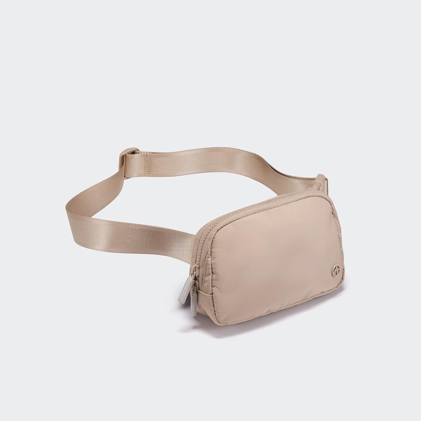 HOTPander Two Way Zipper Fanny Pack Nylon Everywhere Belt Bag for Women, Water Repellent Waist Packs, Crossbody Bags with Adjustable Strap (Raw Linen).