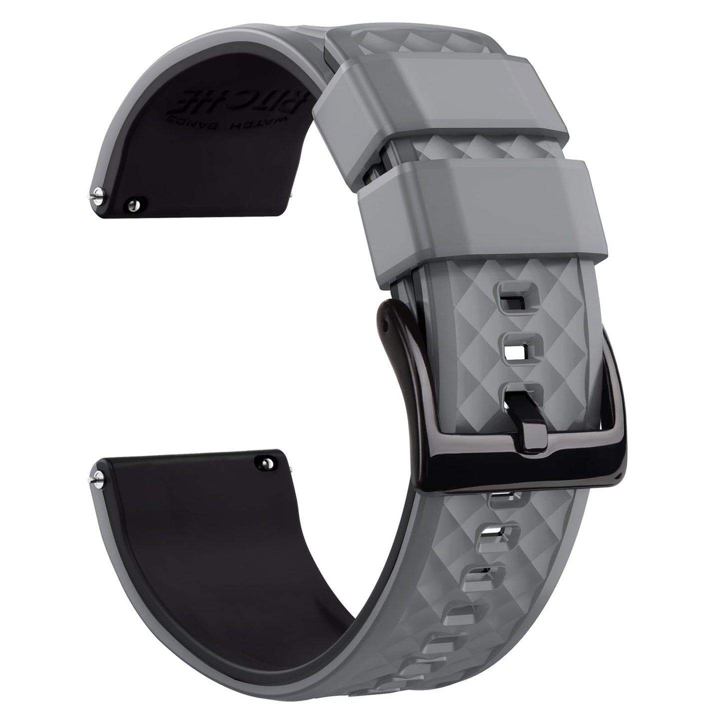 HOTRitche Christmas Gift Silicone Watch Bands 18mm 20mm 22mm 24mm Quick Release Rubber Watch Bands for Men, White Elephant Gifts, Stocking Stuffers For Men