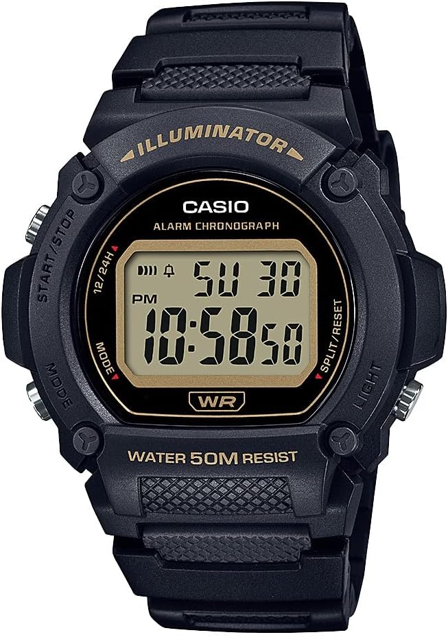 HOTCasio W219H Series | Men’s Digital Watch | 50M WR | LED Illuminator | 100 SEC Chronograph | 1/100 SEC Stopwatch | Daily Alarm | Hourly Time Signal | Auto Calendar | 7 Year Battery