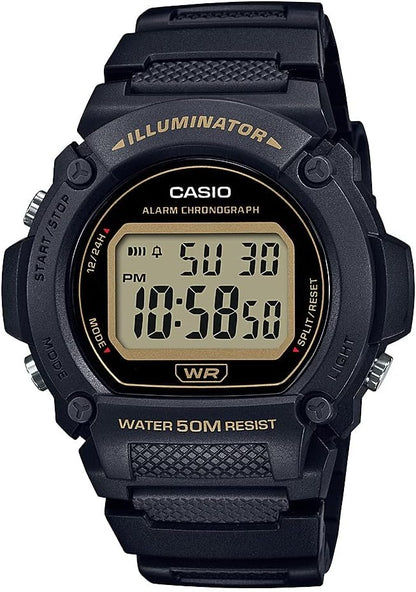 HOTCasio W219H Series | Men’s Digital Watch | 50M WR | LED Illuminator | 100 SEC Chronograph | 1/100 SEC Stopwatch | Daily Alarm | Hourly Time Signal | Auto Calendar | 7 Year Battery