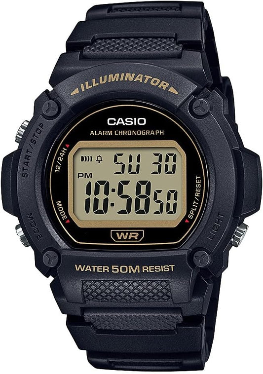 HOTCasio W219H Series | Men’s Digital Watch | 50M WR | LED Illuminator | 100 SEC Chronograph | 1/100 SEC Stopwatch | Daily Alarm | Hourly Time Signal | Auto Calendar | 7 Year Battery