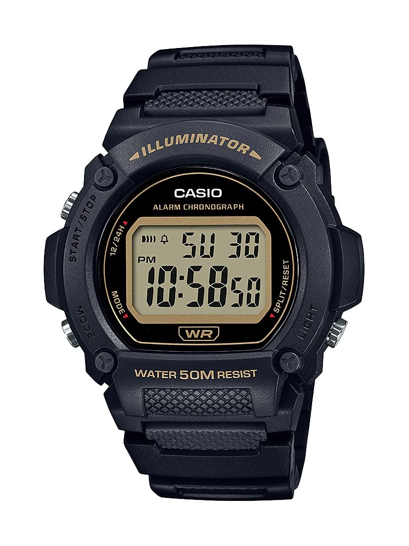 HOTCasio W219H Series | Men’s Digital Watch | 50M WR | LED Illuminator | 100 SEC Chronograph | 1/100 SEC Stopwatch | Daily Alarm | Hourly Time Signal | Auto Calendar | 7 Year Battery