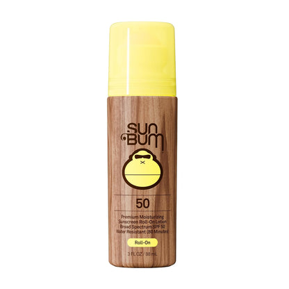 HOTSun Bum Original SPF 50 Roll-On Sunscreen Body Lotion - Broad Spectrum Moisturizing Sunscreen with Vitamin E - Hawaii 104 Act Compliant (Made without Octinoxate & Oxybenzone) - Travel Size - 3 oz