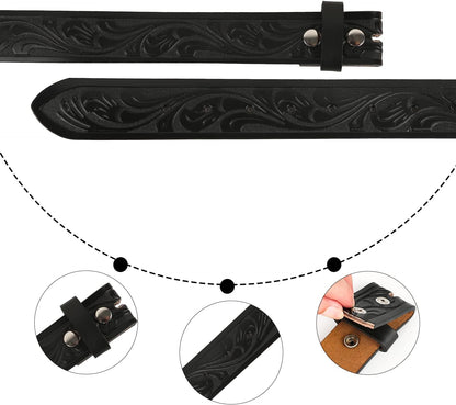 HOTSsumday Western Leather Belt Strap for Men Women Cowboy Cowgirl Leather Mens Belts for Jeans Birthday Christmas Belt Gifts