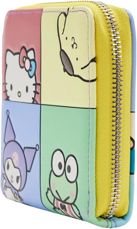 HOTLoungefly Hello Kitty and Friends Color Block Faux Leather Zip Around Wallet