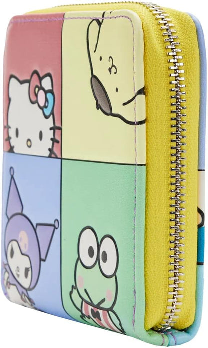 HOTLoungefly Hello Kitty and Friends Color Block Faux Leather Zip Around Wallet