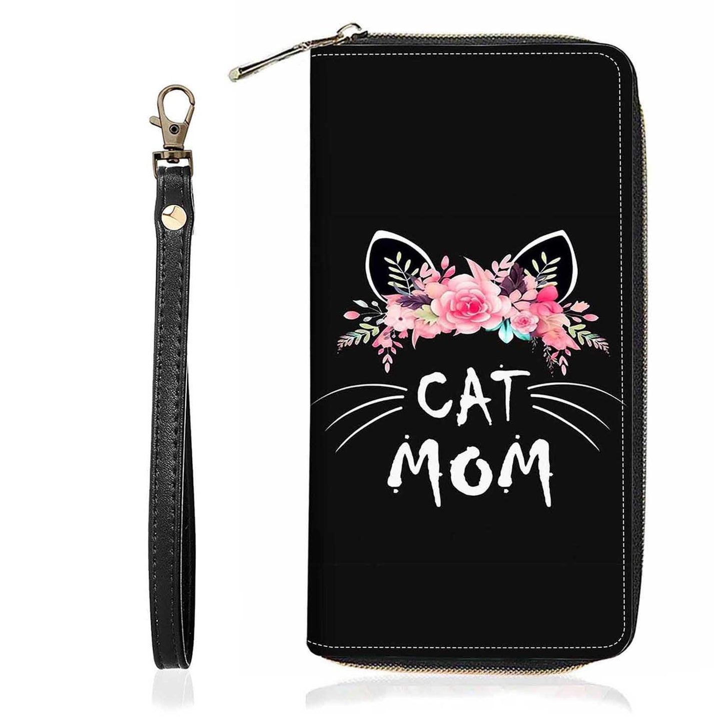 HOTChristian Cross Quote Bible Verse Matthew 19:26 Print Wallet for Women Large Capacity Wallet Credit Card Holder PU Leather Zipper Clutch Purse Phone Wallet