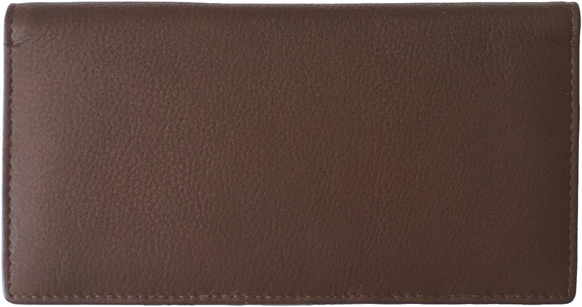HOTRFID Leather Checkbook Cover With Credit Card Slots and Pen Holder