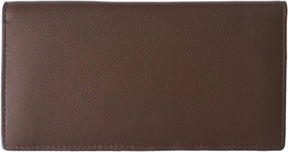 HOTRFID Leather Checkbook Cover With Credit Card Slots and Pen Holder