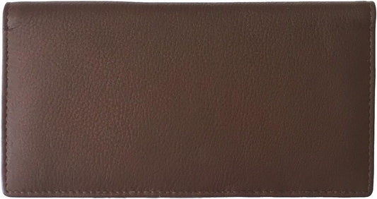 HOTRFID Leather Checkbook Cover With Credit Card Slots and Pen Holder