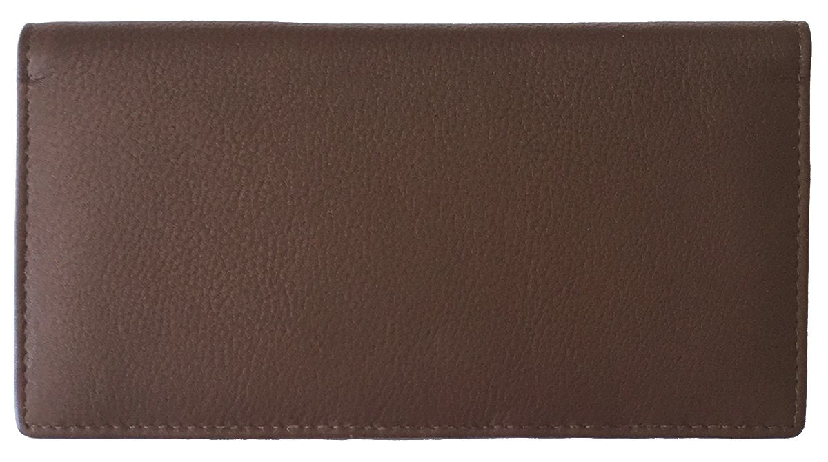 HOTRFID Leather Checkbook Cover With Credit Card Slots and Pen Holder