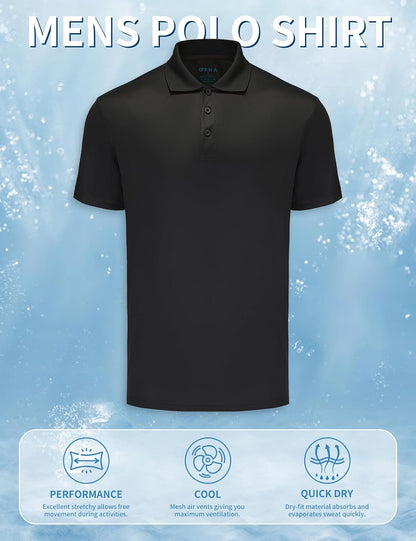 HOTGolf Shirts for Men Regular and Big and Tall Size Golf Polos Dry Fit Mens Polo Shirts Short Sleeve