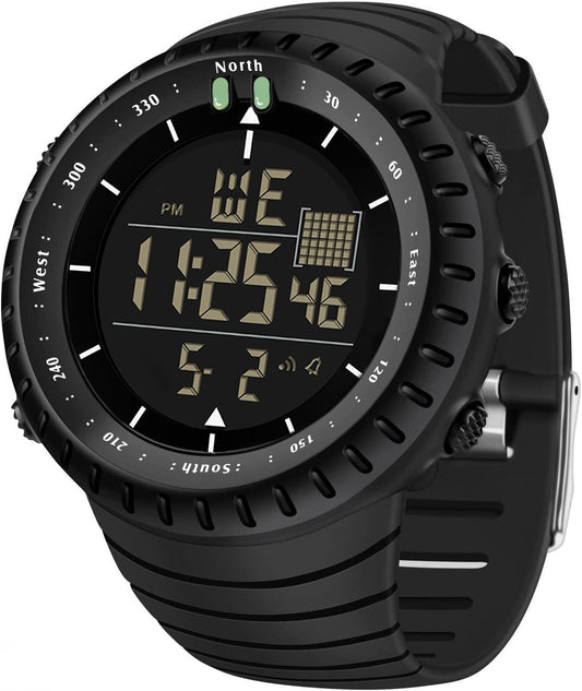 HOTMen's Digital Sports Watch Military Waterproof Tactical Watch with LED Backlight Watches for Men