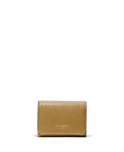 HOTkate spade new york Halo Glazed Leather Card Case Trifold Wallet