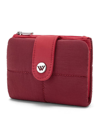 HOTWESTBRONCO Puffer Small Wallet for Women RFID Blocking Card Holder Wallets, Womens Bifold Wallet with Zipper Coin Pocket & ID Window