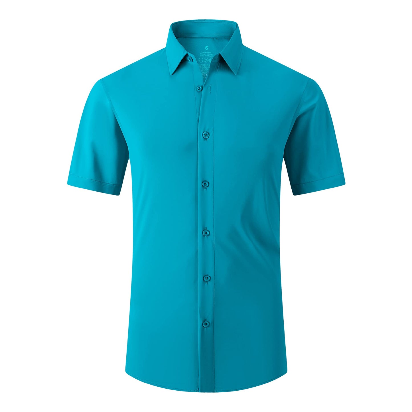 HOTSAMERM Mens Dress Shirt Stretch Wrinkle Free Casual Button Down Shirts | 4-Way Stretch & Moisture Wicking Performance Shirt for Business, Wedding, Work, Church, Easy Care Lightweight & Breathable