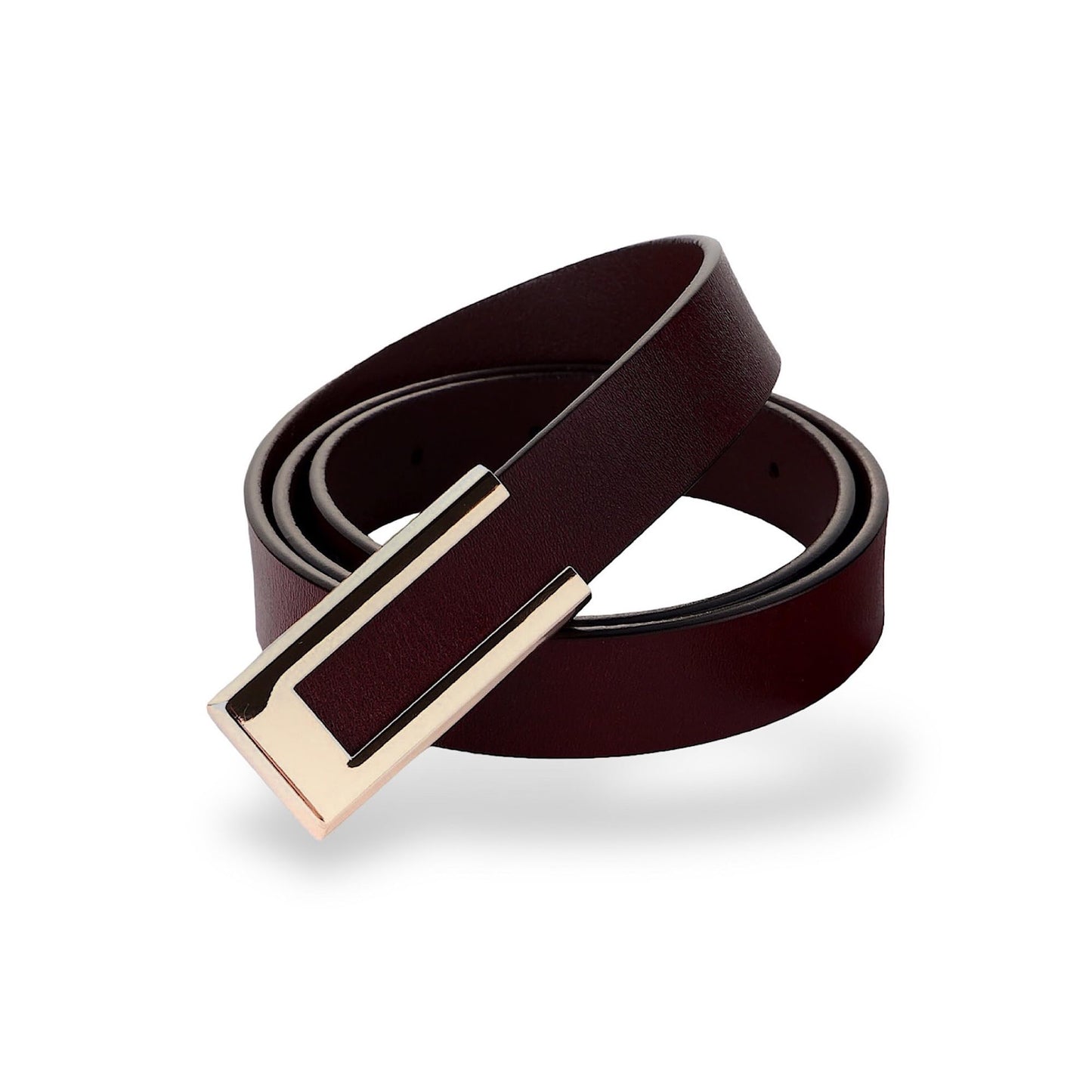 HOTWomen's Belt Genuine Leather Belts Durable Waist Belt Gold Color Buckle Waistband For Pants, Jeans, Width 0.80"