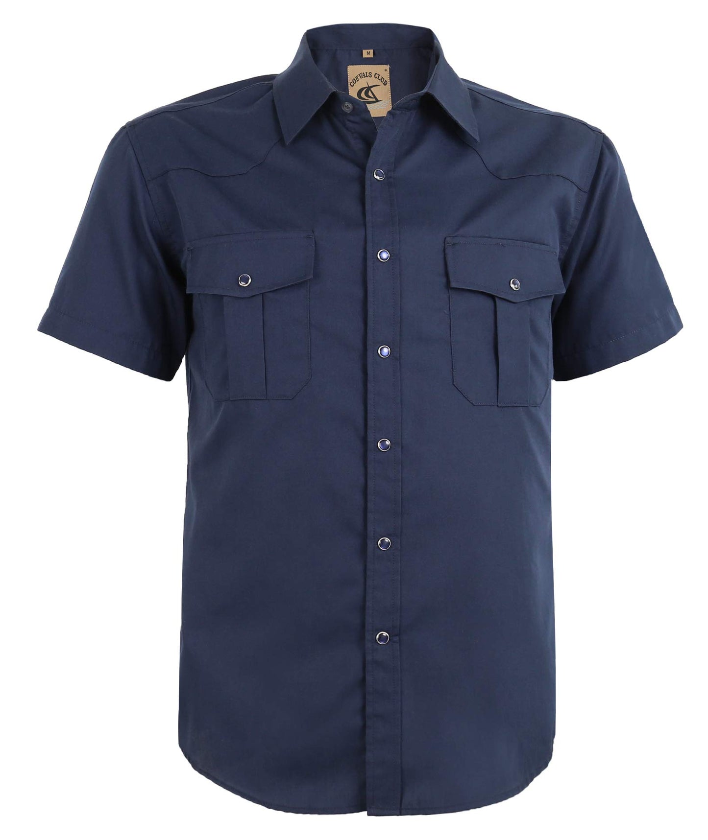 HOTCOEVALS CLUB Men's Western Cowboy Short Sleeve Pearl Snap Casual Plaid Work Shirts