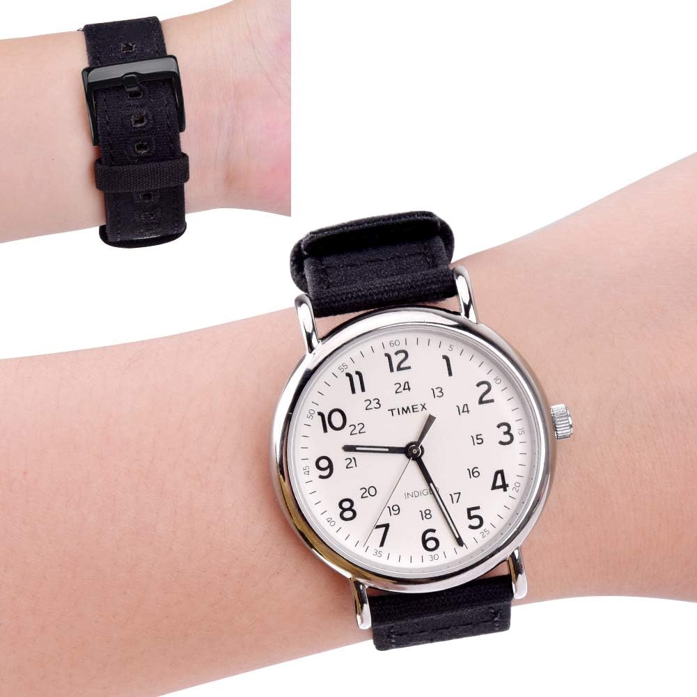 HOTRitche Christmas Gift Canvas Vintage Quick Release Watch Band 18mm 20mm 22mm 24mm Replacement Watch Straps for Men Women, White Elephant Gifts, Stocking Stuffers for Men, Father's Day gifts