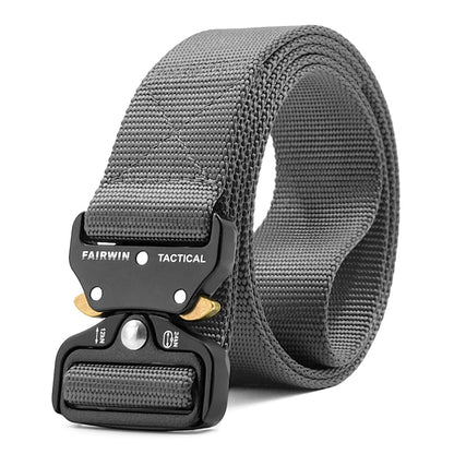 HOTFAIRWIN Tactical Belt, Work Belts for Men Military Webbing Riggers Web Belt Heavy-Duty Quick-Release Buckle