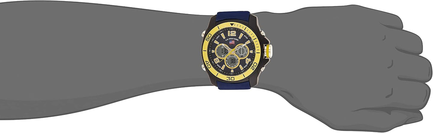 HOTU.S. Polo Assn. Sport Men's US9322 Sport Watch with Navy Silicone Band