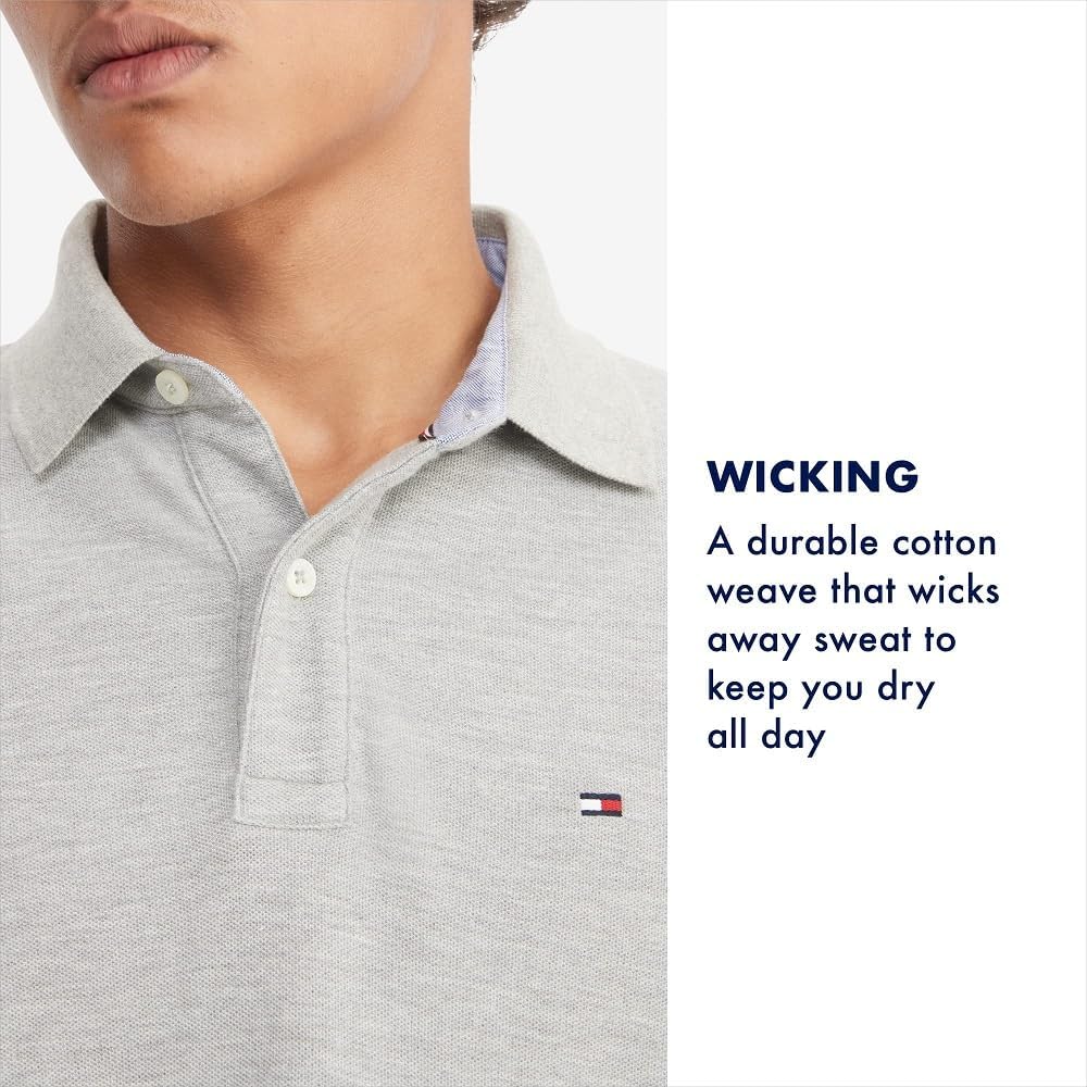 HOTTommy Hilfiger Men's Short Sleeve Moisture Wicking Stretch Polo Shirt With Quick Dry + Uv Protection