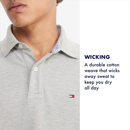 HOTTommy Hilfiger Men's Short Sleeve Moisture Wicking Stretch Polo Shirt With Quick Dry + Uv Protection