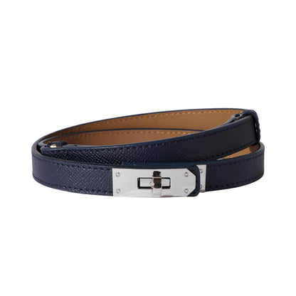 HOTOvekaut Women Skinny Leather Belt Solid Color Alloy Turn Lock Adjustable Waistband for Dresses Jeans Coats