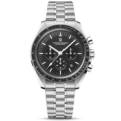 HOTHaiQin Pagani Design 1701 V6 Moon Wristwatch Homage Men's Quartz Chronograph Watches VK63 Movement Stianless Steel Construction 100M Waterproof Fashion Sport Watch