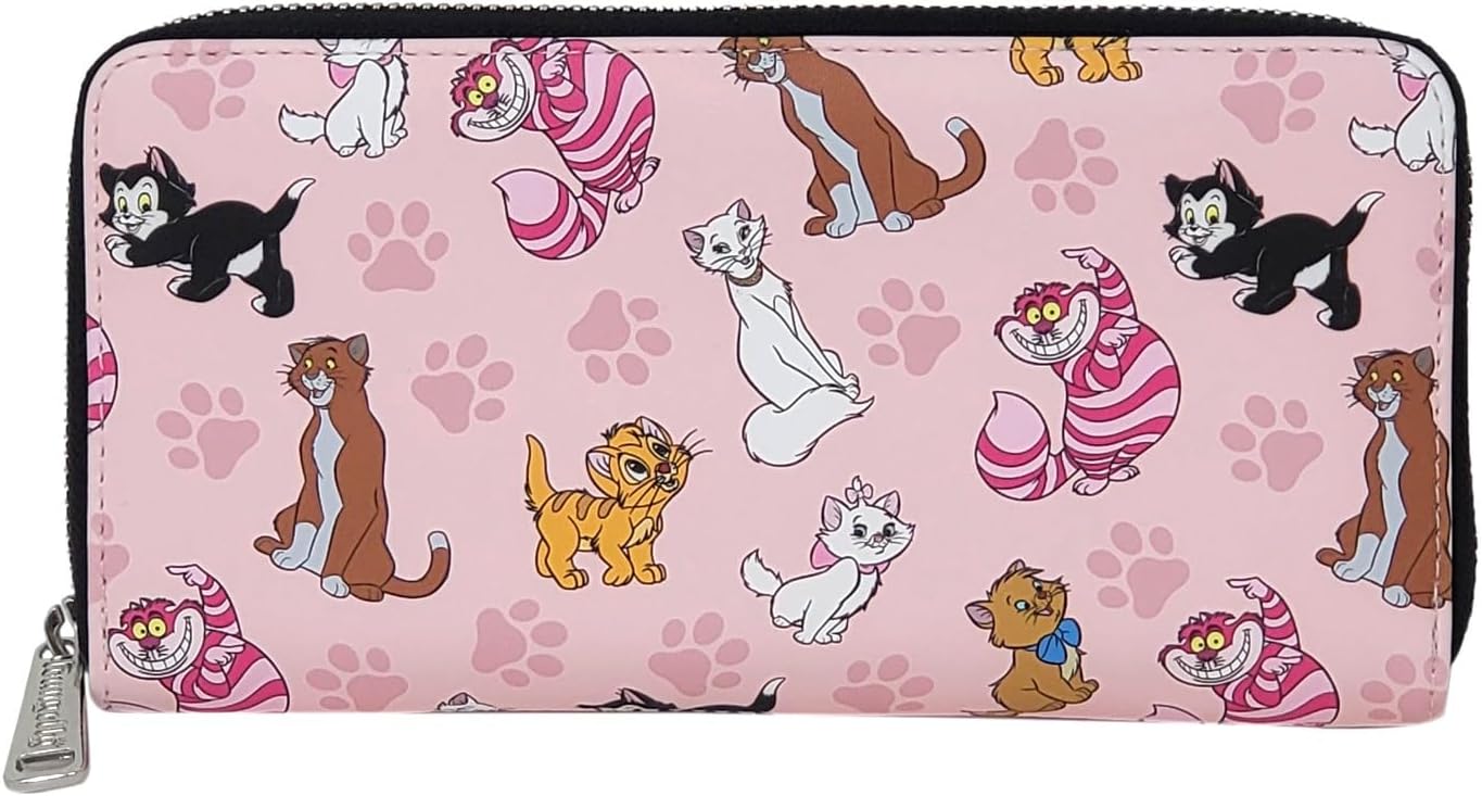 HOTLoungefly Disney Cats Wallet Zip Around Clutch Faux Leather