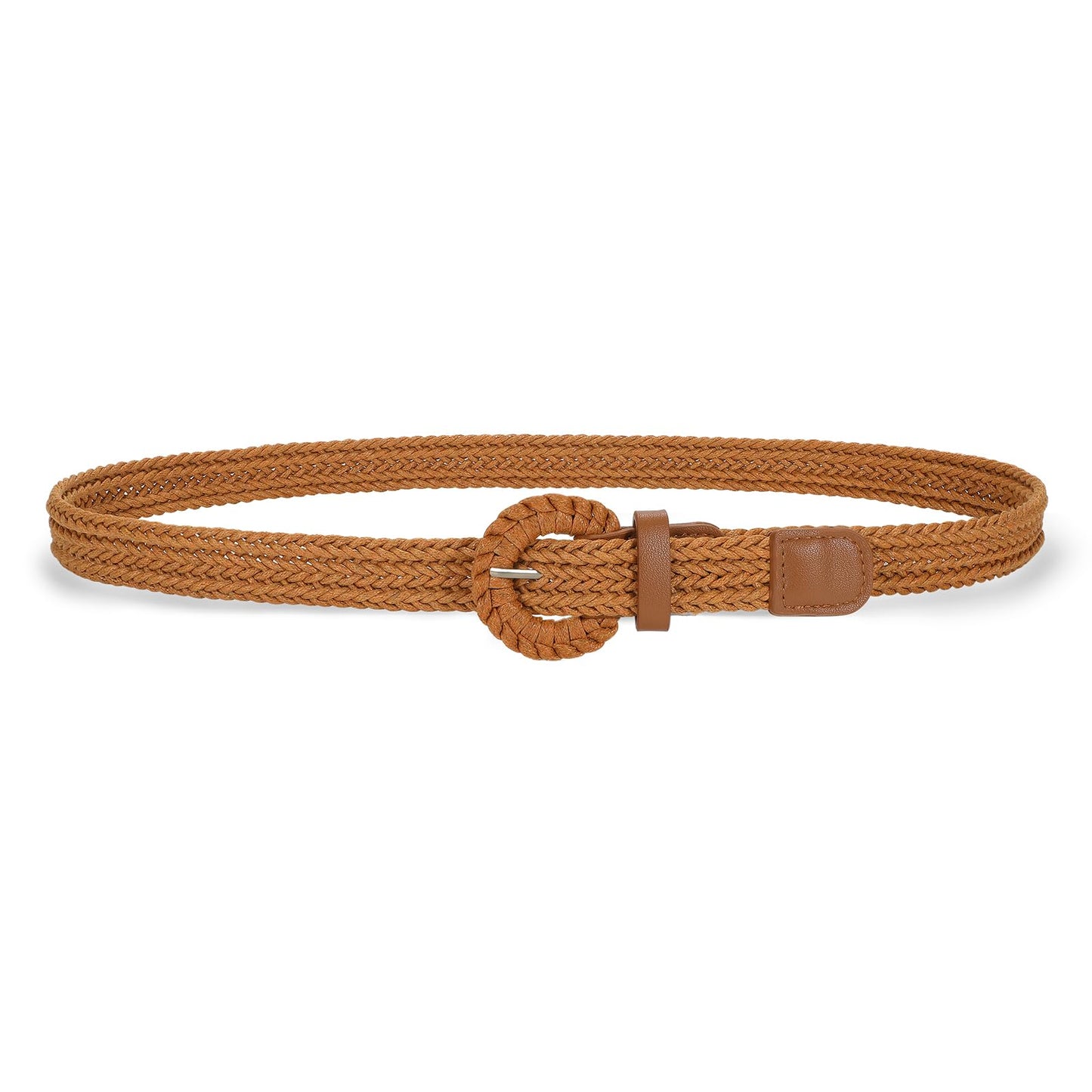 HOTVONMELLI Braided Woven Belt for Women, Rattan Thin Belt Fashion Waist Belts for Summer Dress Jeans