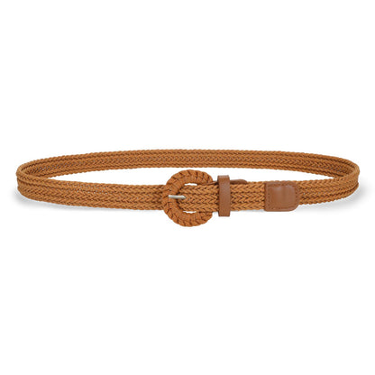 HOTVONMELLI Braided Woven Belt for Women, Rattan Thin Belt Fashion Waist Belts for Summer Dress Jeans