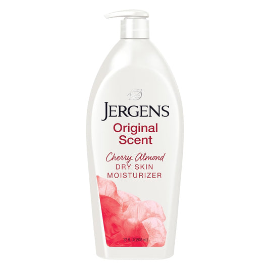 HOTJergens Original Scent Dry Skin Body Lotion, Hand and Body Moisturizer, Cherry Almond Essence, Dermatologist Tested, 32 Oz