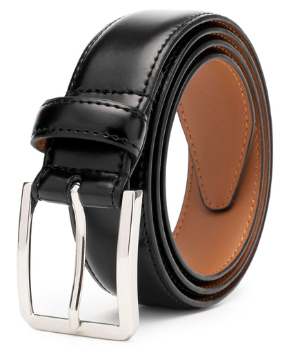 HOTFabio Valenti Genuine Leather Dress Belts For Men - Mens Belt For Suits, Jeans, Uniform With Single Prong Buckle
