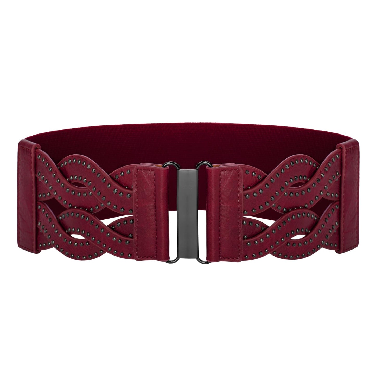 HOTGRACE KARIN Wide Belts for Women Elastic Waist Belt | 3 inch wide stretchy waistband, Woven design, Golden buckle, For dresses skirt, Vintage casual boho western style