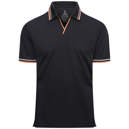 HOTEsabel.C Jacquard Golf Shirts for Men Dry Fit Short Sleeve Collared Polo | Moisture Wicking, Athletic Fit, 4-Way Stretch for Comfort, Wrinkle Free, Lightweight, Ideal for Golf, Casual & Work Wear
