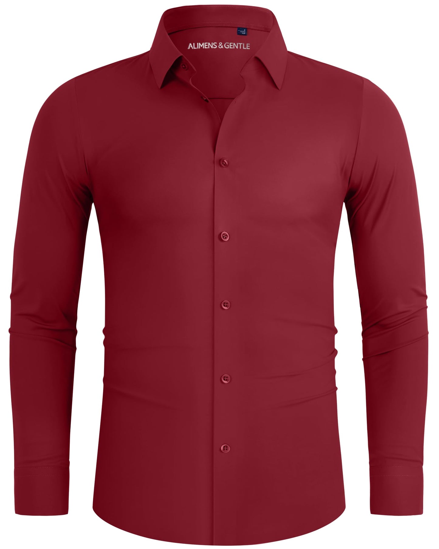 HOTAlimens & Gentle Stretch Mens Dress Shirts Slim Fit Long Sleeve Casual Skinny Muscle Fit Wrinkle Free Button Down Shirt
