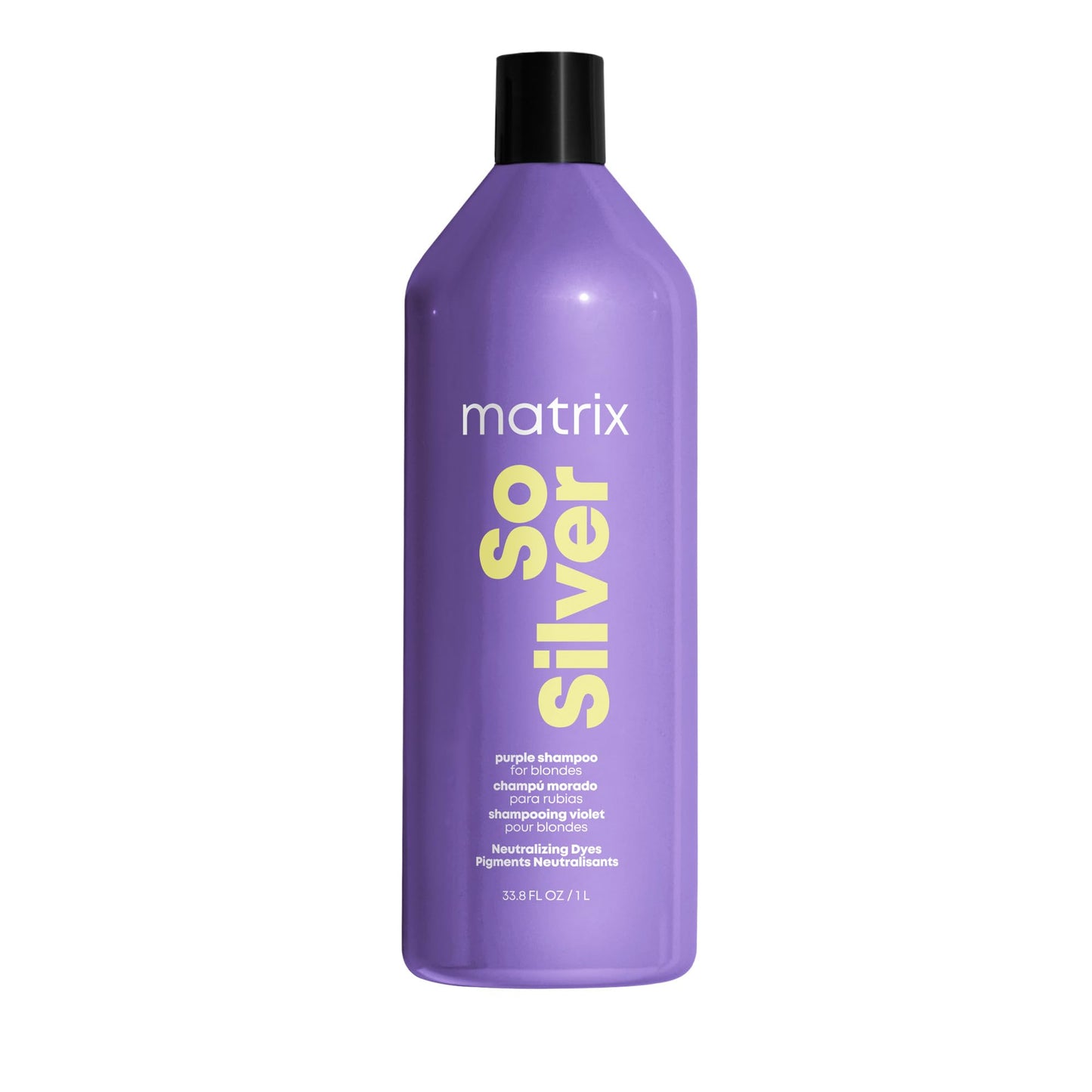 HOTMatrix So Silver Purple Shampoo - Neutralizes Yellow Tones, Color Depositing, Brightening & Toning, For Color Treated, Blonde, Grey, White and Platinum Hair, Vegan