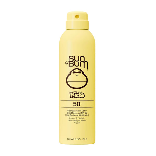 HOTSun Bum Kids SPF 50 Sunscreen Clear Body Spray - Broad Spectrum Water-Resistant with Vitamin E - Wet or Dry Skin Application - Hawaii 104 Act Compliant (Without Octinoxate & Oxybenzone) - 6 oz