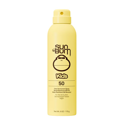 HOTSun Bum Kids SPF 50 Sunscreen Clear Body Spray - Broad Spectrum Water-Resistant with Vitamin E - Wet or Dry Skin Application - Hawaii 104 Act Compliant (Without Octinoxate & Oxybenzone) - 6 oz