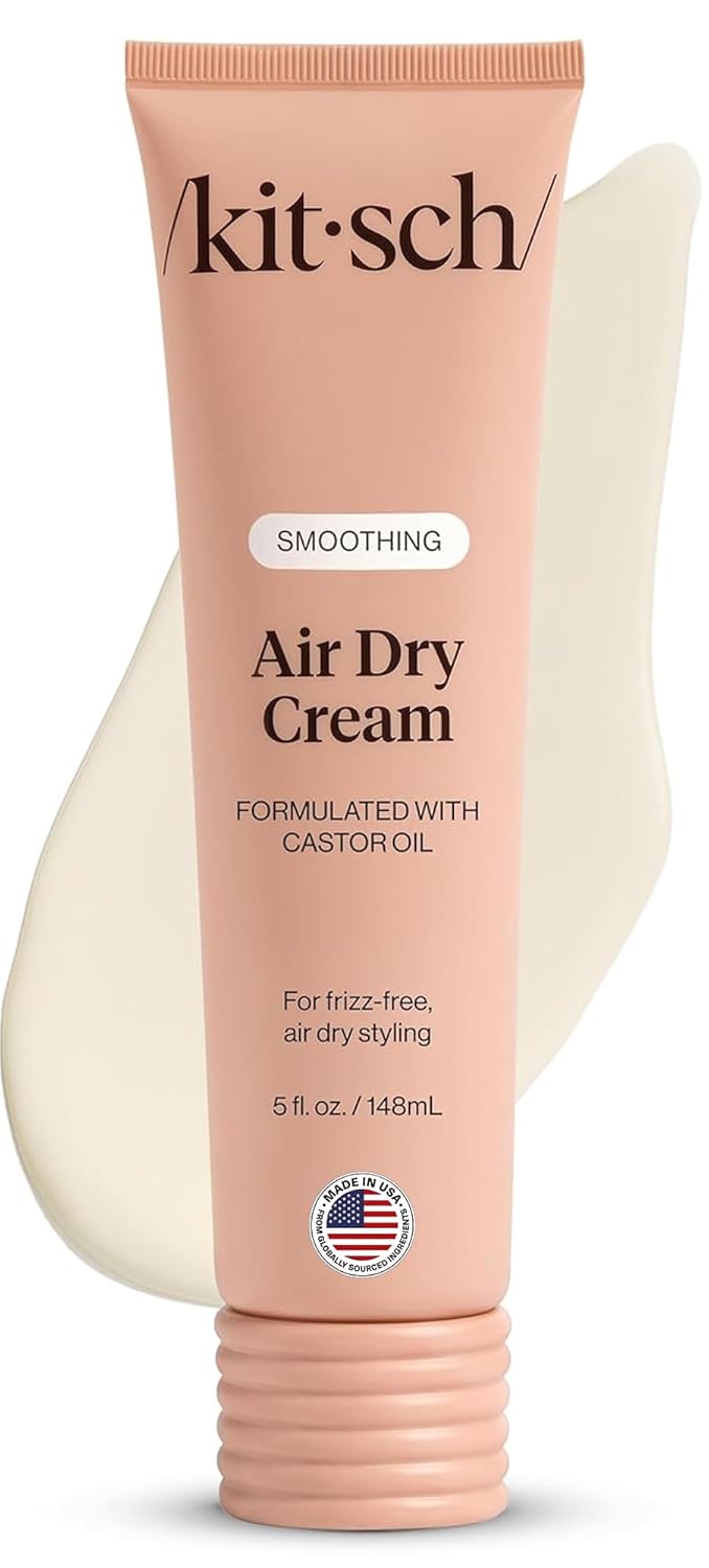 HOTKitsch Smoothing Air Dry Cream for Hair – Frizz Control Hair Care Product with Castor Oil & Coconut Oil – Weightless Styling Cream - Enhances Natural Texture Appearance – 5 oz