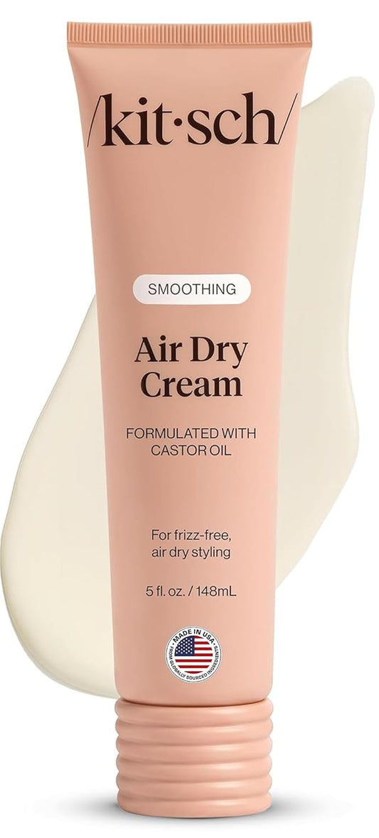 HOTKitsch Smoothing Air Dry Cream for Hair – Frizz Control Hair Care Product with Castor Oil & Coconut Oil – Weightless Styling Cream - Enhances Natural Texture Appearance – 5 oz