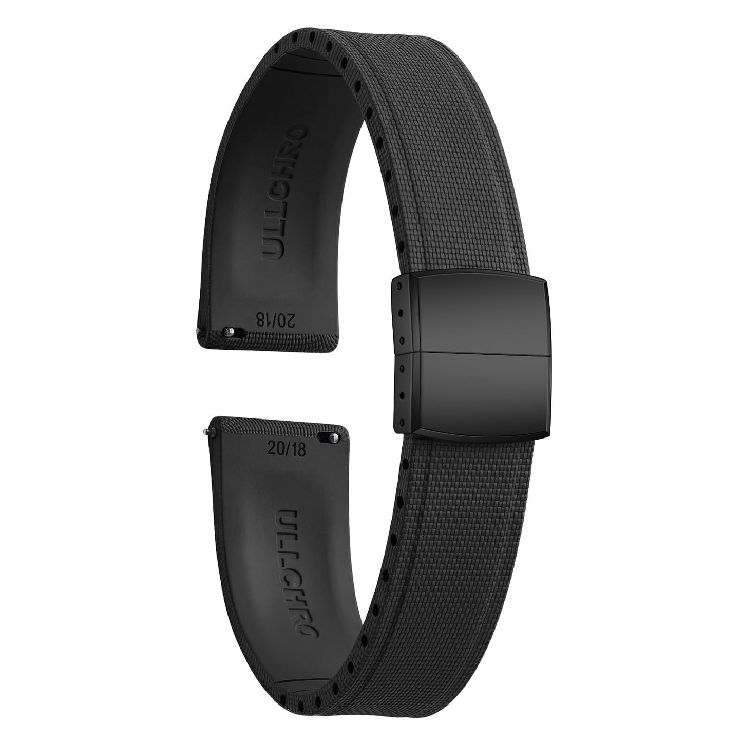 HOTFKM Rubber Watch Strap 20mm, Quick Release Watch Band 22mm for Men Women, Waterproof Soft Premium Fluororubber Cut to Size 18mm 19mm 21mm 23mm 24mm Deployment Clasp